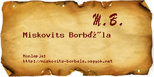 Miskovits Borbála névjegykártya